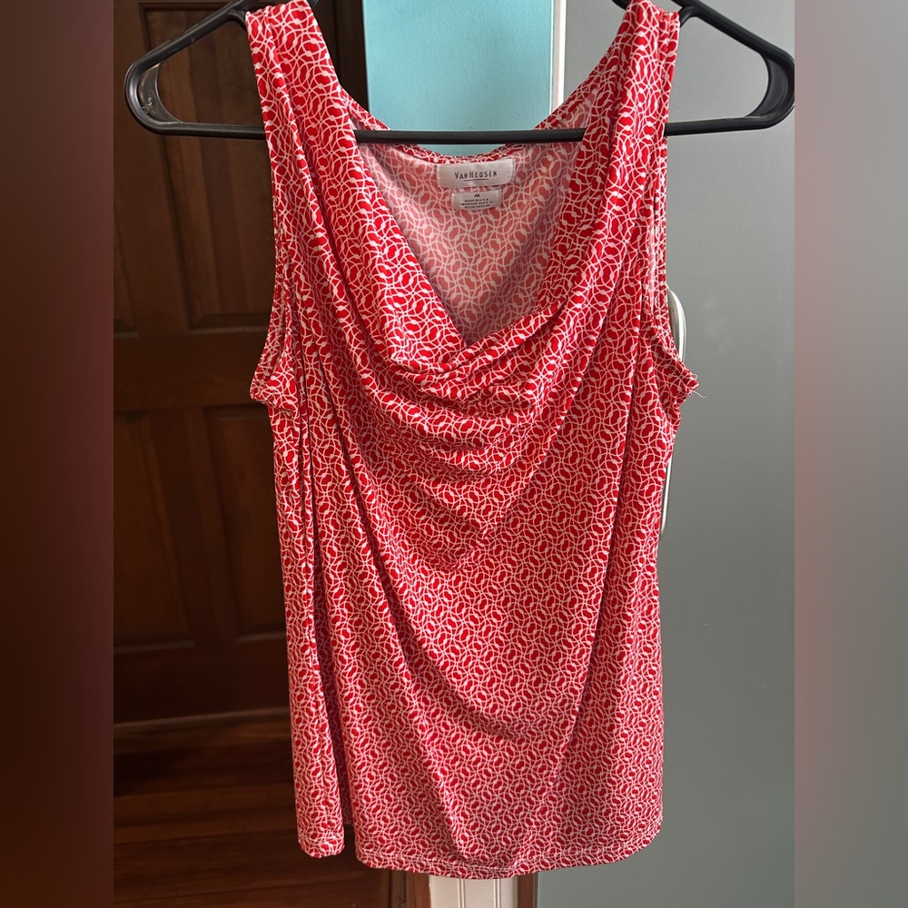 Women’s Van Huesen orange tank top and cardigan (M)